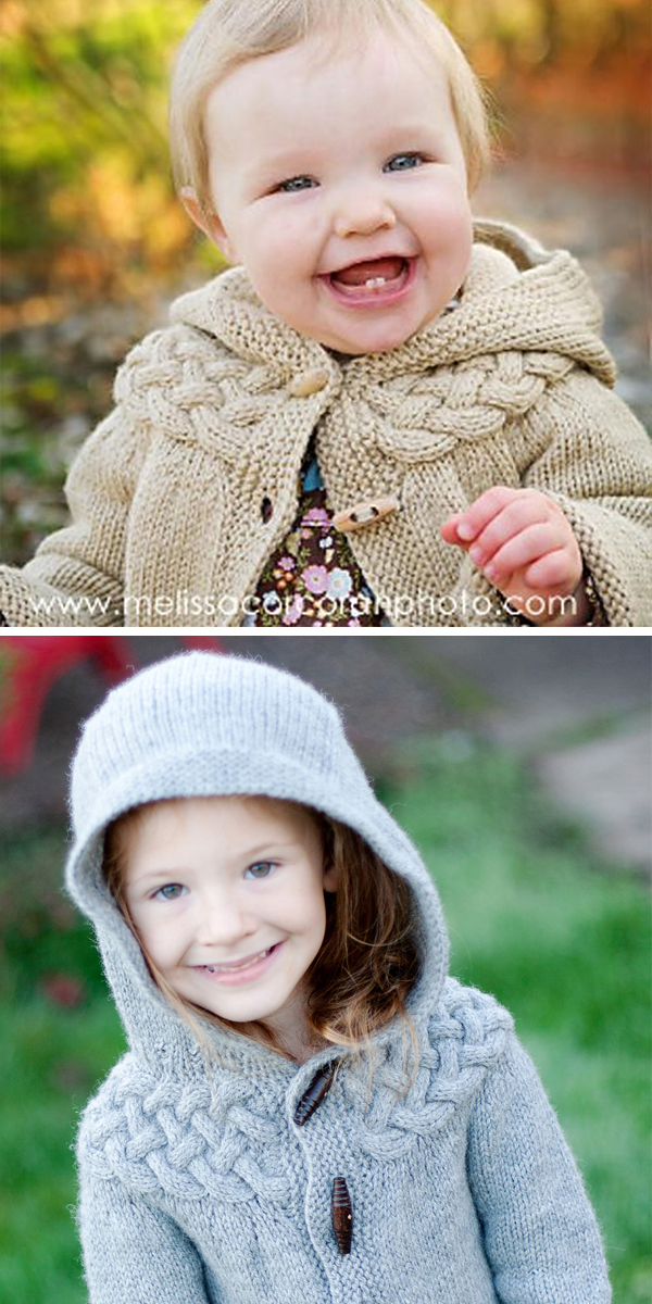 Knitting Pattern for Cable Yoke Jacket - Baby or Child
