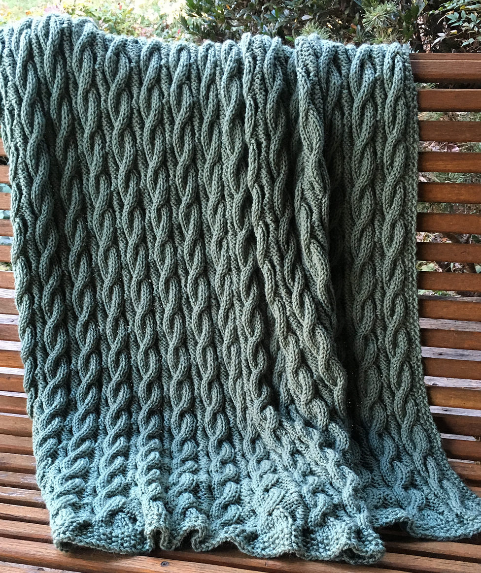Free Knitting Pattern for Reversible Cabled Classic Throw