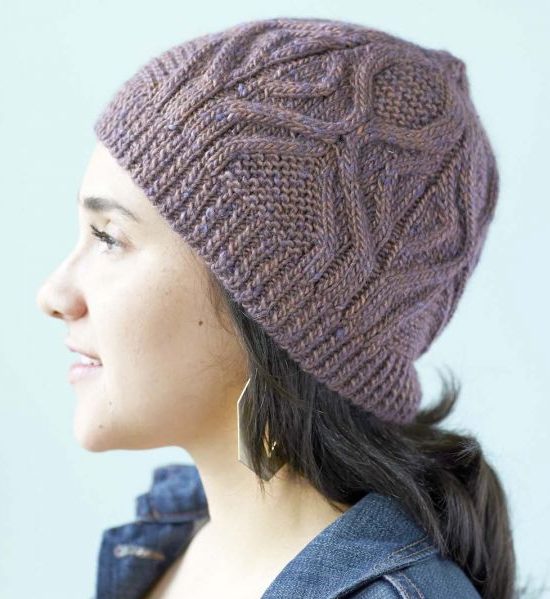Free Knitting Pattern for Cabled Hat Knit Flat or in the Round