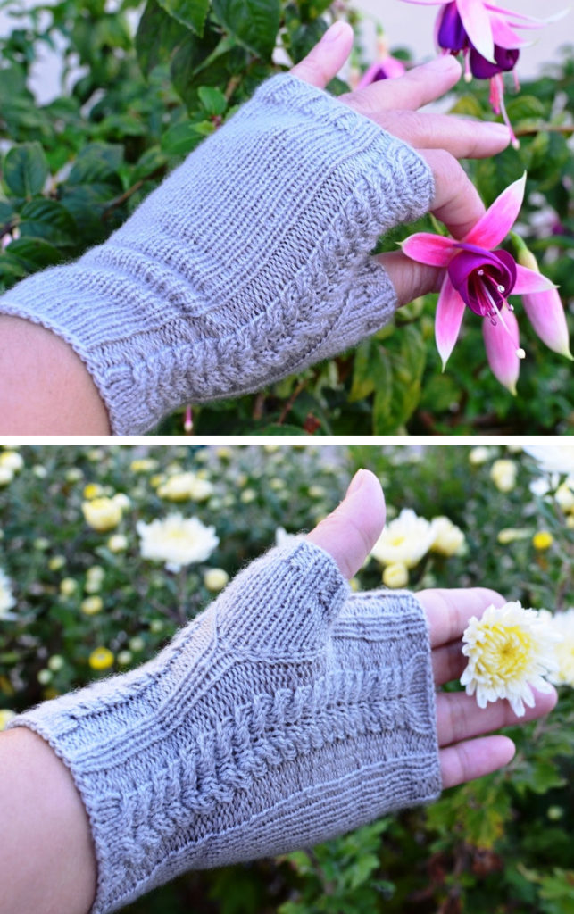 Knitting Pattern for Cables Fingerless Mitts