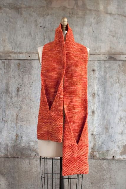 Free knitting pattern for Camote Pocket Scarf and more scarf knitting patterns