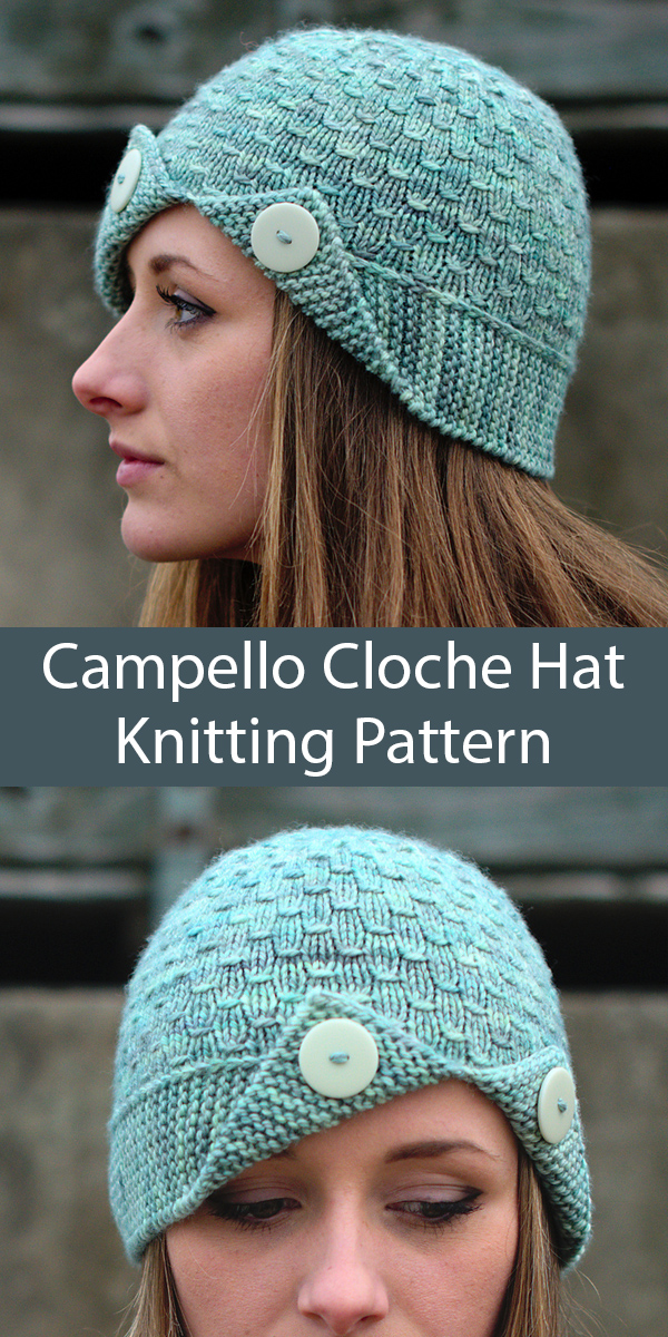 Knitting Pattern for Campello Cloche Hat