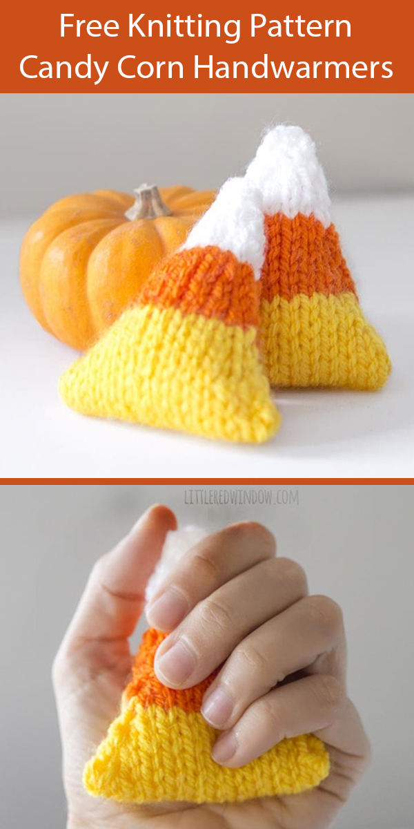 Free Halloween Knitting Pattern Candy Corn Handwarmers