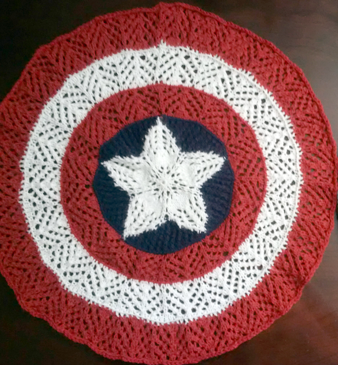 Free Knitting Pattern for Captain America Doily