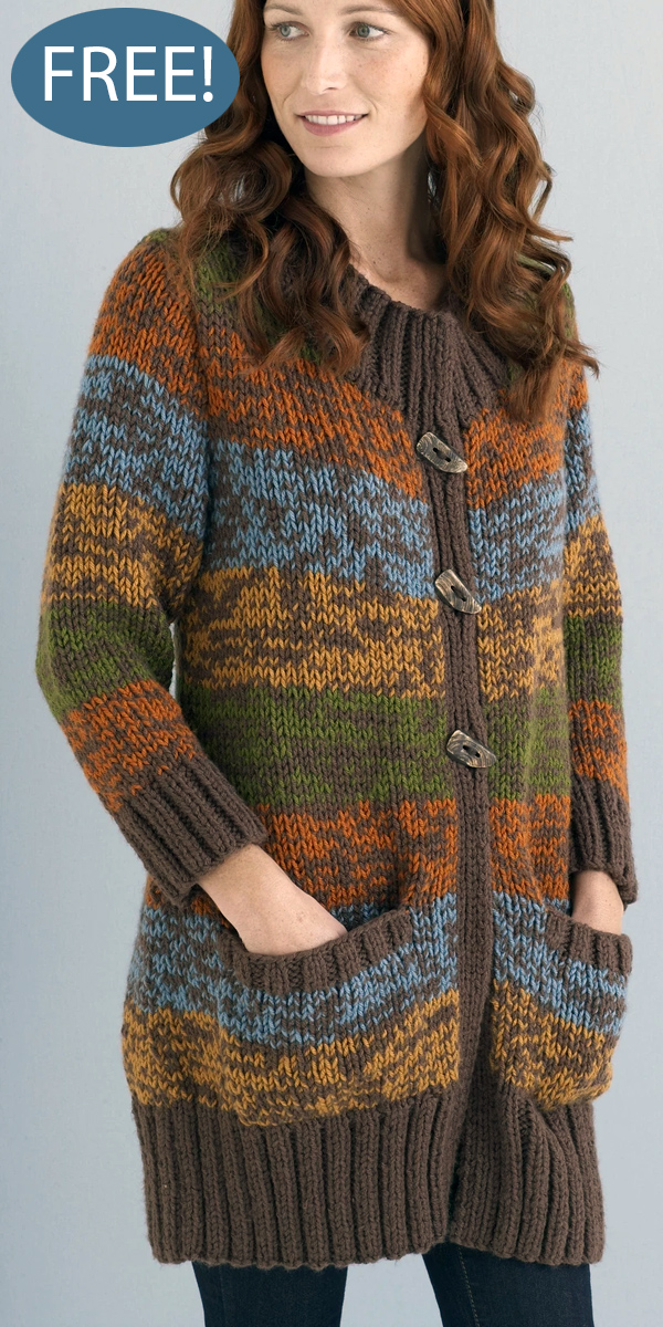 Free Coat Knitting Pattern Car Coat Cardigan with Pockets