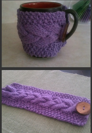 Cable Cup Cosy Free Knitting Pattern and more cosy knitting patterns