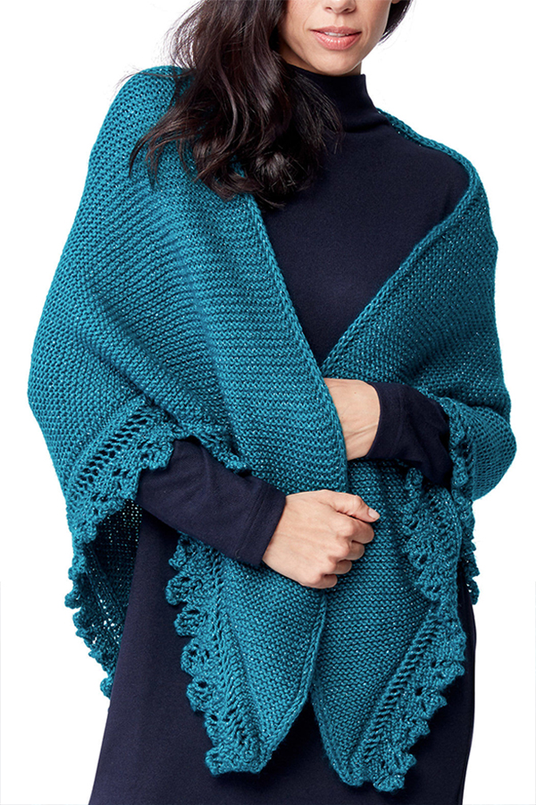 Free Knitting Pattern for Lacy Edged Shawl