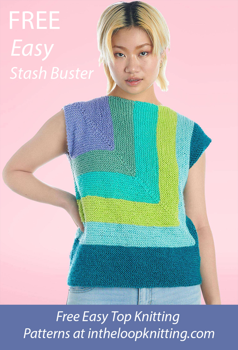 Free Easy Mitered Top Knitting Pattern Garter Stitch Stash Buster