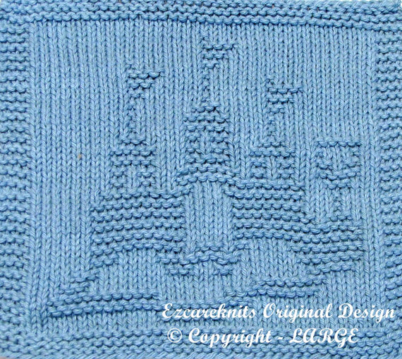 Knitting pattern for Castle Wash Cloth