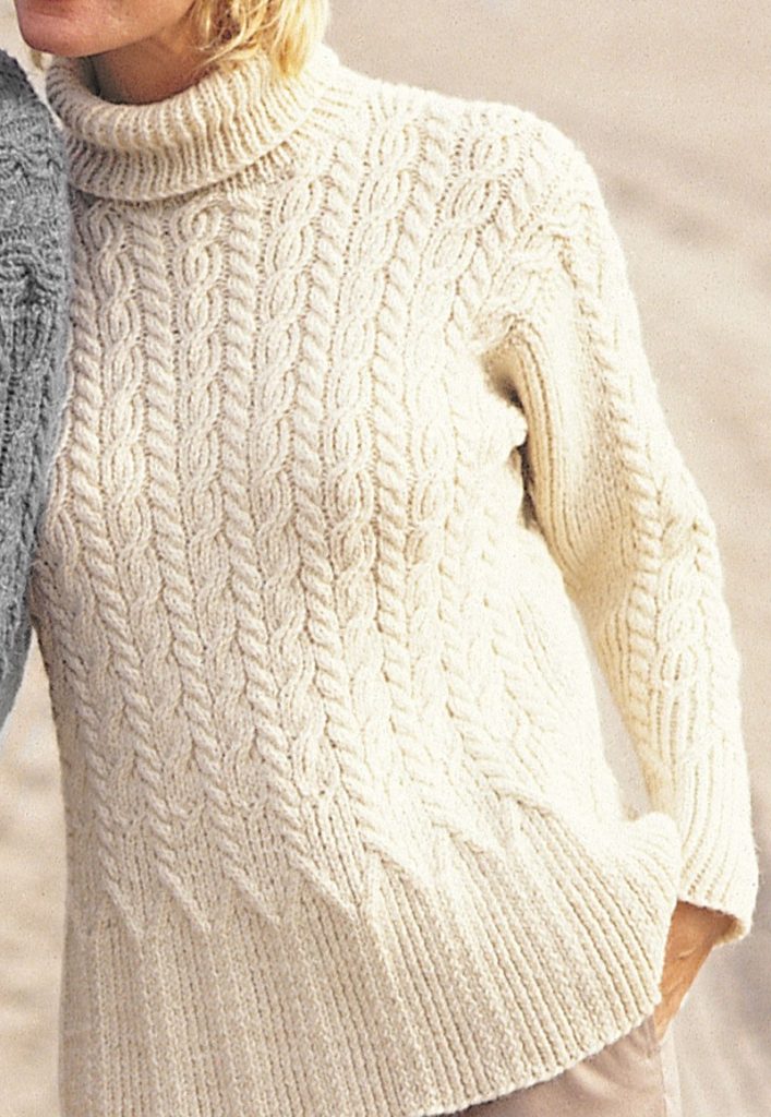 Free Knitting Pattern for Casual Cables Sweater