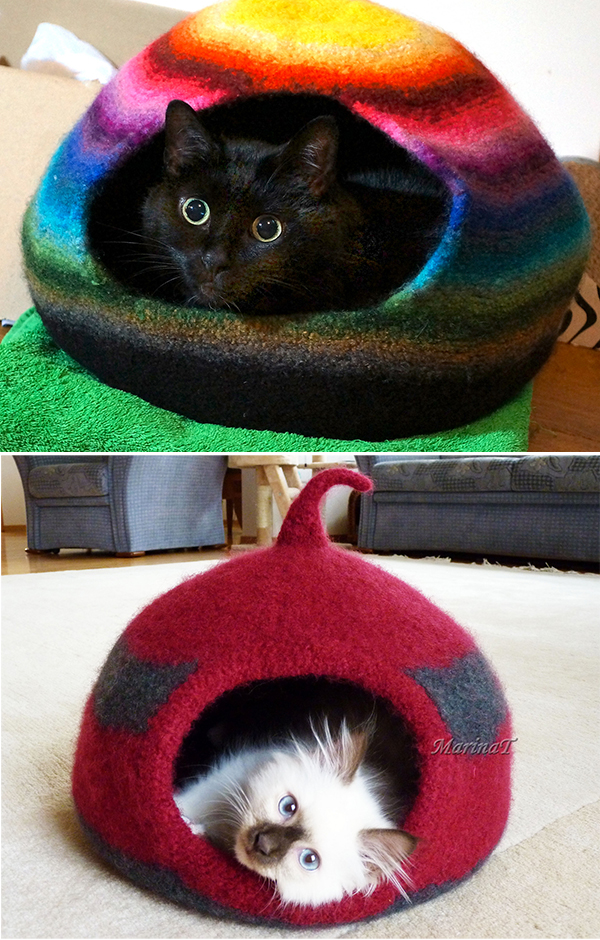 Free Knitting Pattern for Cat Cocoon