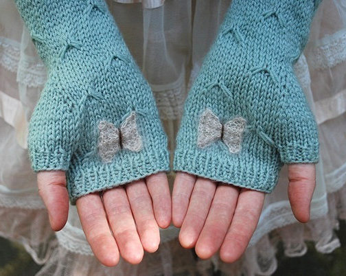 Knitting Pattern for Catching Butterflies Mitts