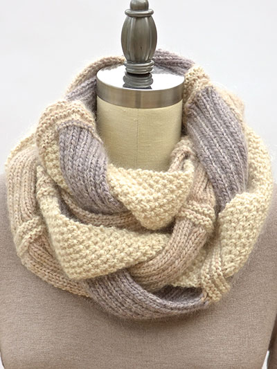 Knitting Pattern for Challah Infinity Scarf