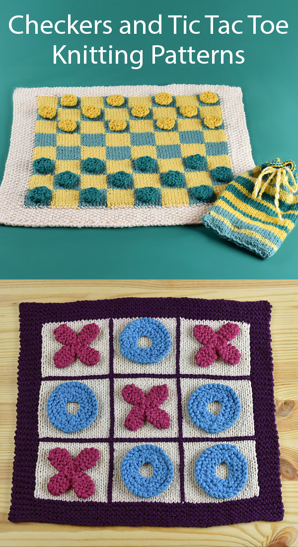 Knitting Pattern for Checkers and Tic Tac Toe Games