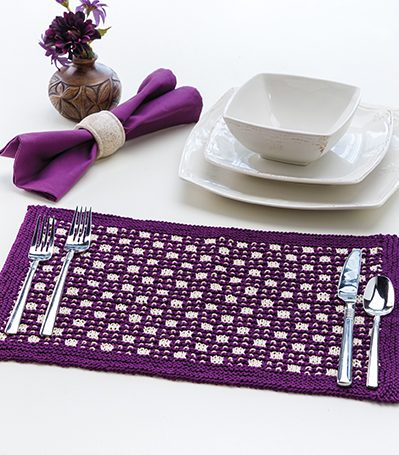 Free knitting pattern for Checkerboard Place Mat