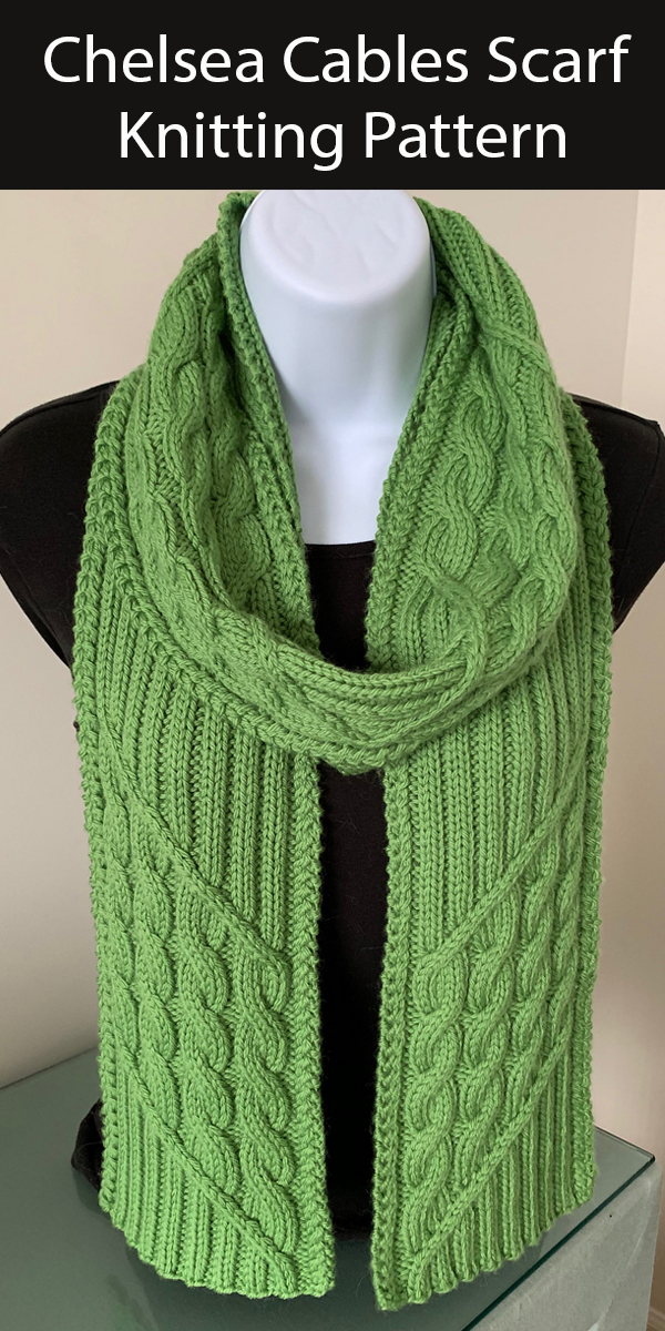 Scarf Knitting Pattern for Chelsea Cables & Ribbing Scarf