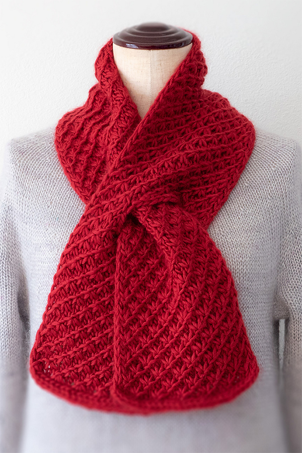 Free Knitting Pattern for Cherry Pie Scarf