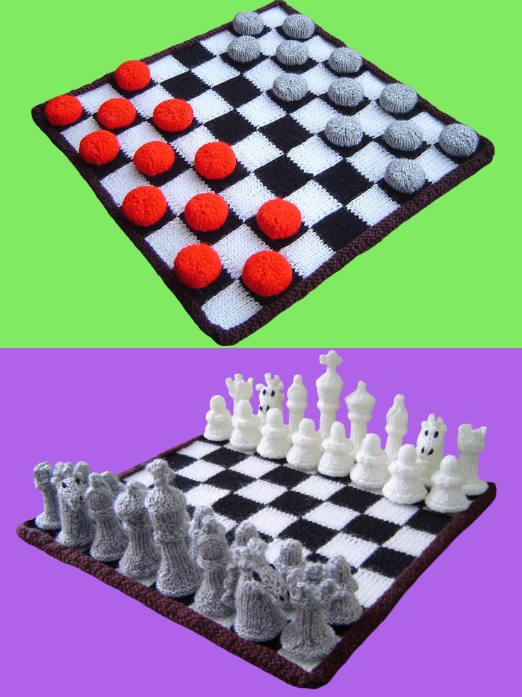 Free knitting pattern for Chess and Checkers