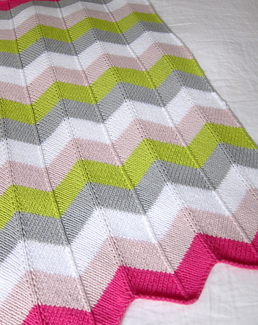 Free Knitting Pattern for Chevron Baby Blanket