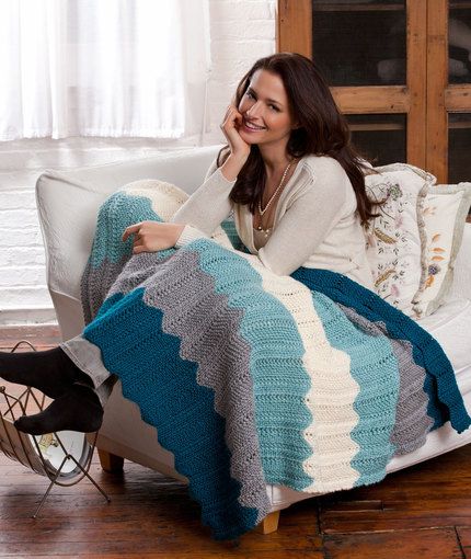 Free knitting pattern for Chevron Throw and more chevron knitting patterns