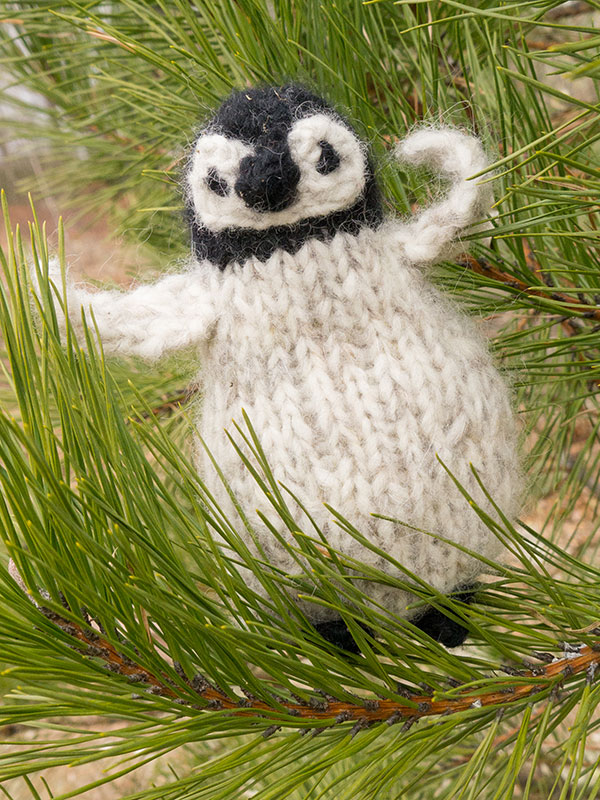Free knitting pattern for Chilly Cheeks Penguin plush toy softie