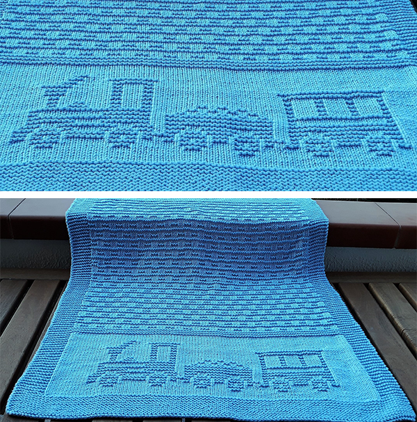 Knitting Pattern for Choo Choo Baby Blanket