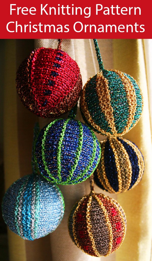 Free Knitting Pattern for Christmas Baubles