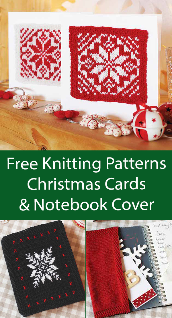 Free Christmas Knitting Pattern Christmas Cards and Notebook Cover