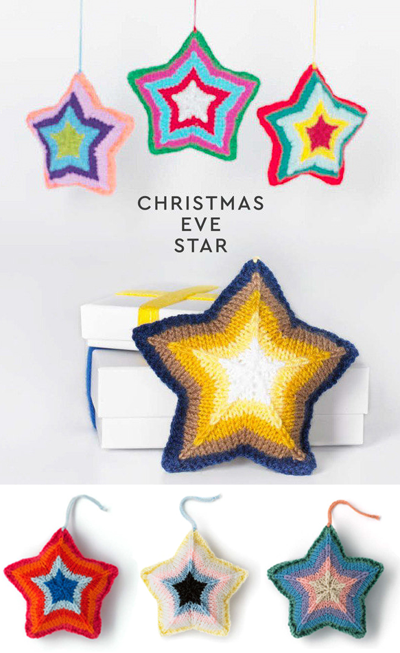 Free Knitting Pattern for Christmas Eve Star Ornament