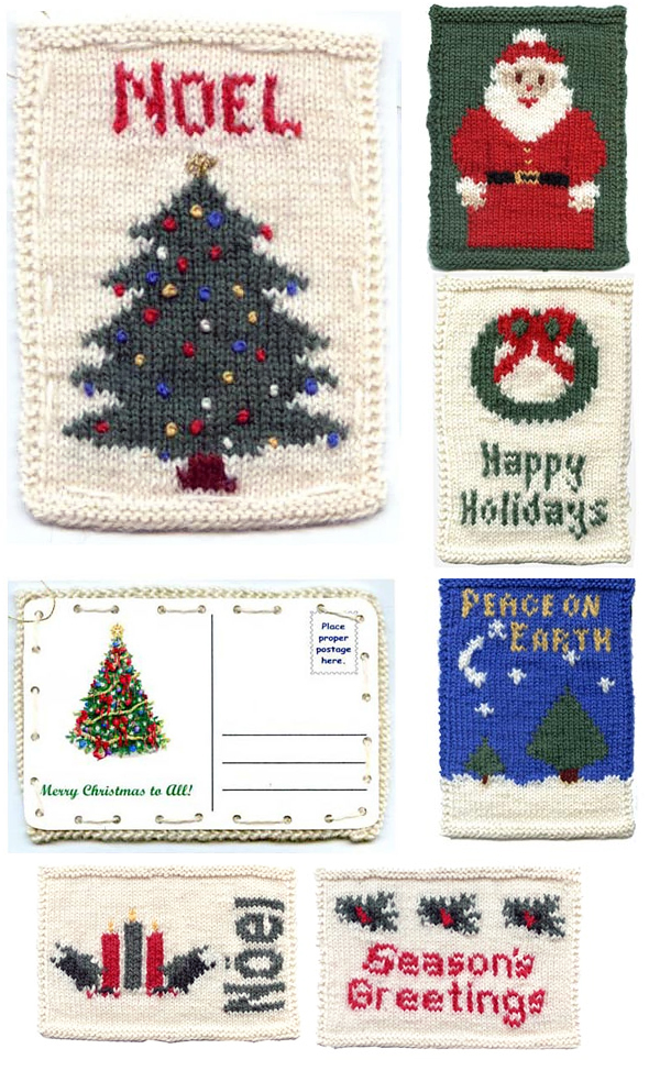 Free Knitting Pattern for Christmas Postcards