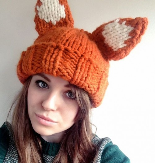 Fox Ears Hat Knitting Pattern
