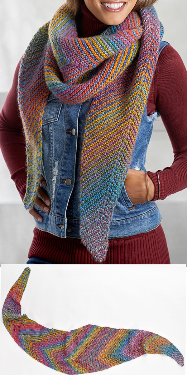 Free Knitting Pattern for Easy Cityscape Shawl