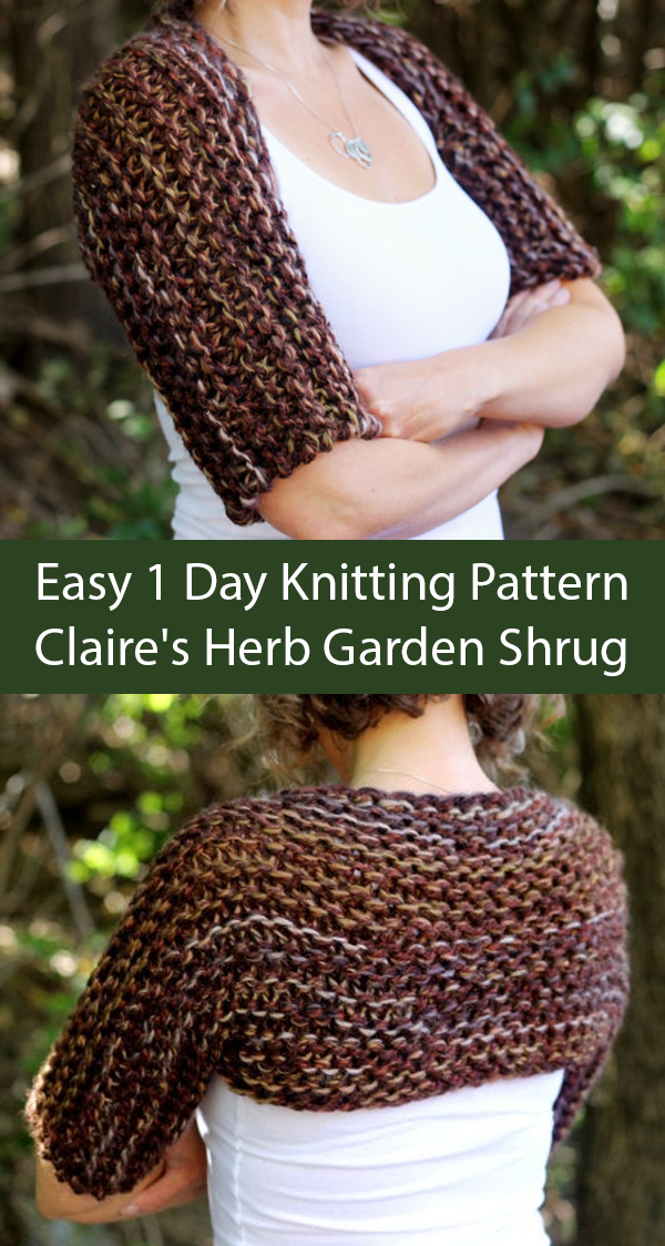 Knitting Pattern for Outlander Claire's Herb Garden Shrug 