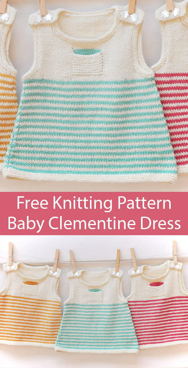 Free Knitting Pattern for Clementine Baby Dress or Top