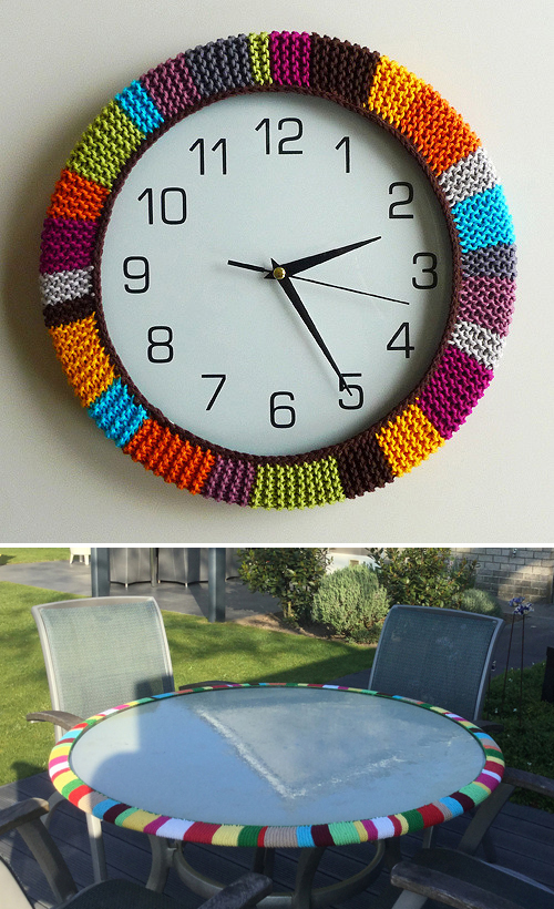Free Knitting Pattern for Easy Clock Cozy