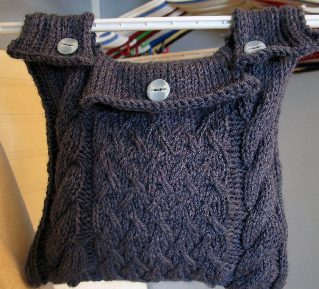 Free Knitting Pattern for Hanging Storage Bag