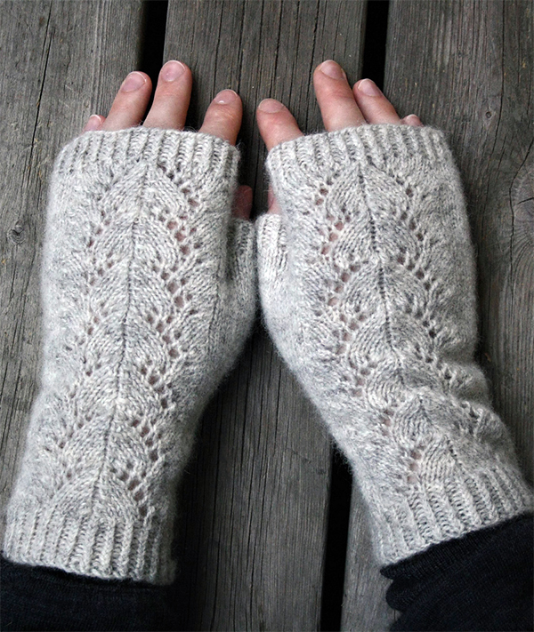 Free Knitting Pattern for Cloudburst Fingerless Mitts
