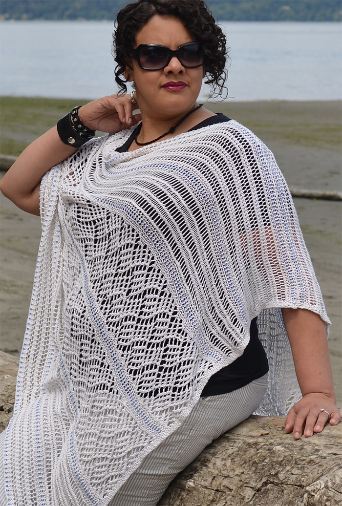 Free Knitting Pattern for Cocktails on Mykonos Poncho