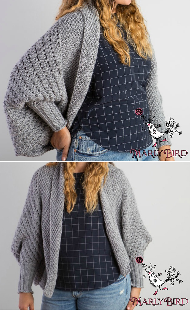 Free Knitting Pattern for Cocoon Cardigan