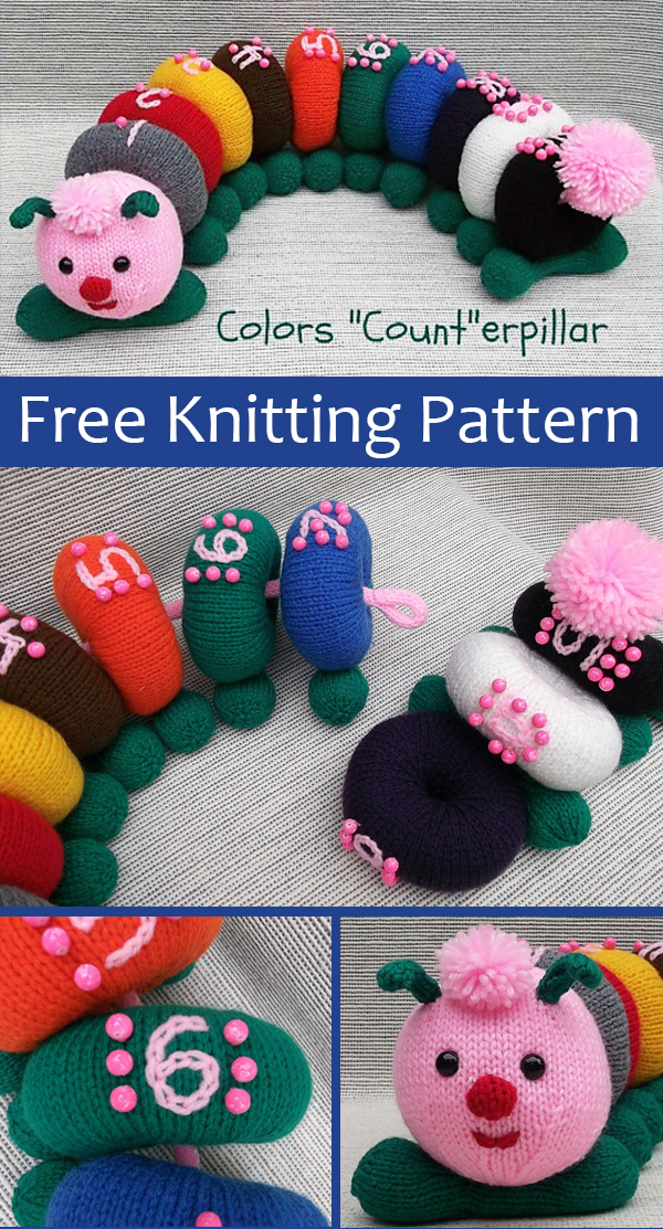 Free Knitting Pattern for Colors Count-erpillar