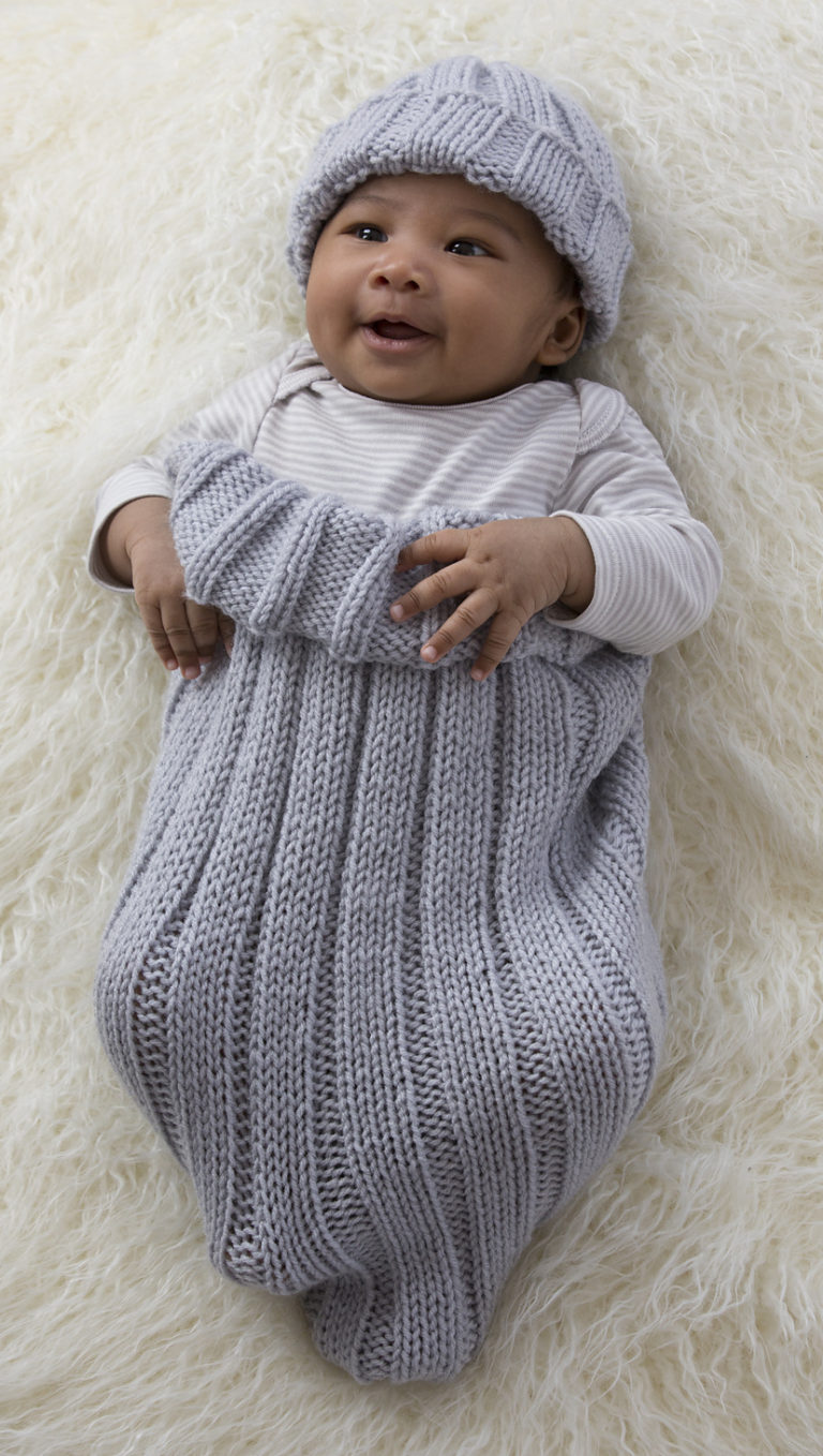 Free Knitting Pattern for Comfy Baby Cocoon and Cap