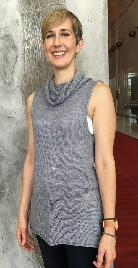 Free knitting pattern for Cowl Vest top