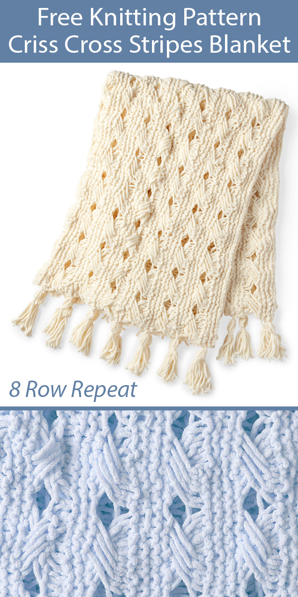Free Knitting Pattern for Criss Cross Stripes Blanket