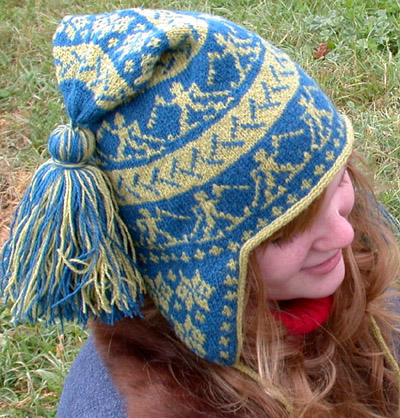 Free knitting pattern for Cross Country Chullo Earflap Hat