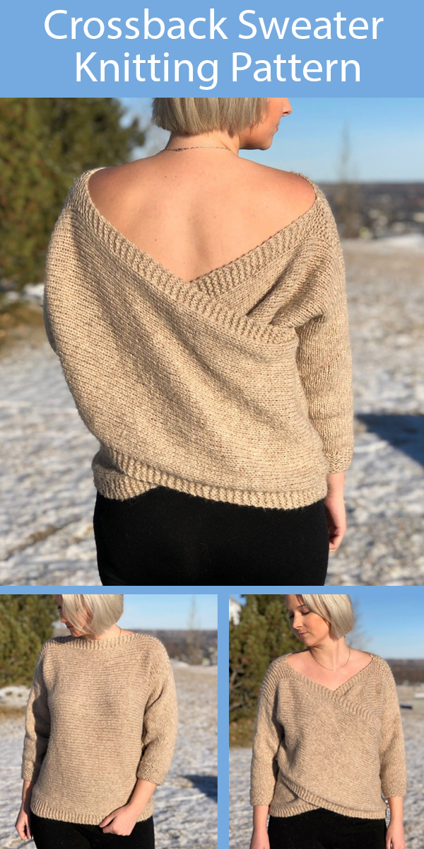 Knitting Pattern for Crossback Sweater