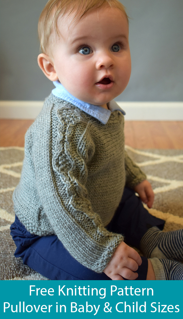 Free Knitting Pattern for Crosscut Pullover for Babies and Children