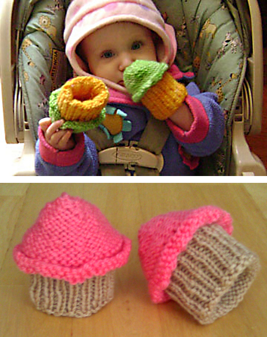 Free Knitting Pattern for Baby Cupcake Hands