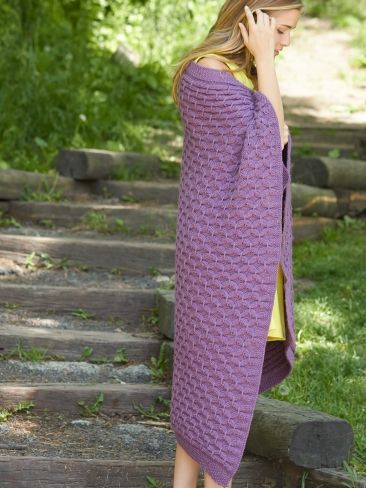 Free knitting pattern for Cushy Smocked Throw and Tea Cozy and more cable afghan knitting patterns