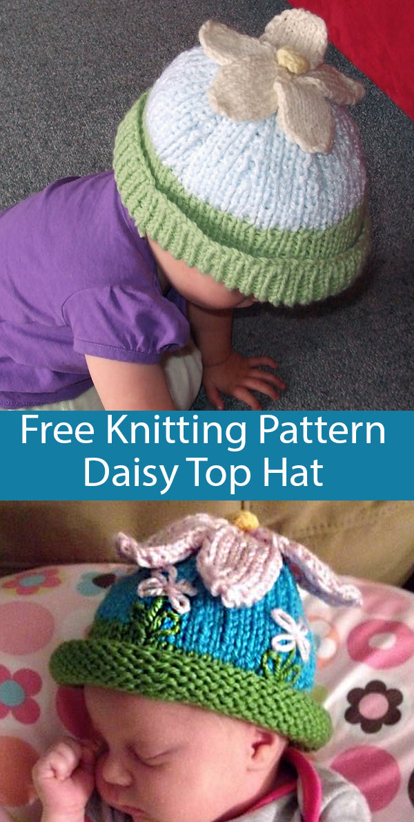 Free Knitting Pattern for Daisy Top Hat