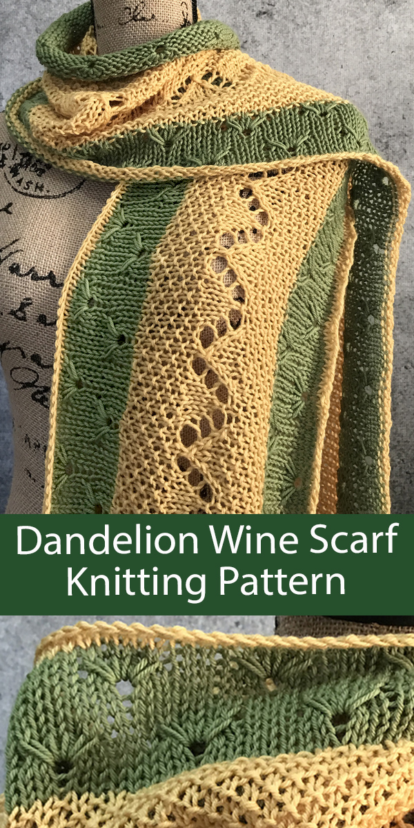Scarf Knitting Pattern Dandelion Wine Scarf